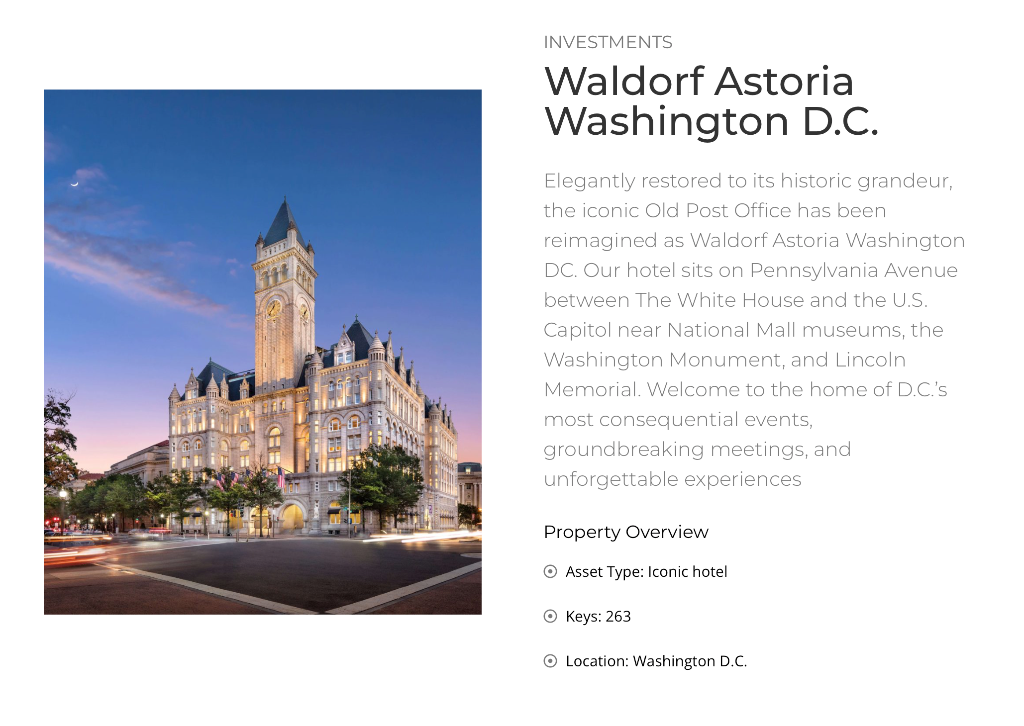 Waldorf Astoria Property Detail