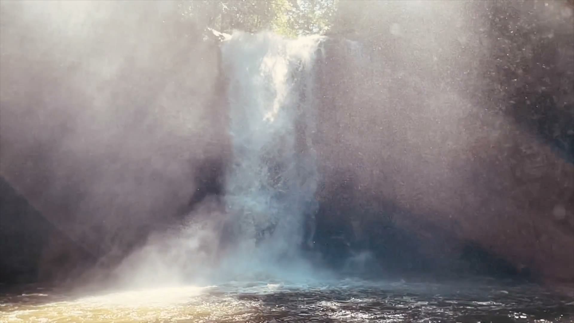 Waterfall in sunlight